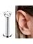 Cerrahi Çelik Kalp Labrent Piercing Gümüş Rengi - 8 mm 2