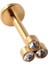 Cerrahi Çelik Labrent Piercing 8 mm - Altın Rengi 1