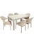 Rattan Masa Takımı 90x150 Camlı Masa 6 Kişilik Bambu Sandalye Seti Bahçe Balkon Teras Takımı 1
