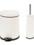 Banyo Seti Çöp Kovası Klozet Fırçası 12 Lt Beyaz 1