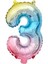 3 Rakam Gökkuşağı Folyo Balon 1