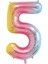 5 Rakam Gökkuşağı Folyo Balon 1
