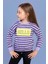 Toontoy Kız Çocuk Çizgi Desenli Baskılı Sweatshirt 1
