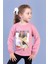 Toontoy Kız Çocuk Baskılı Kol Ucu Lastikli Tişört 1