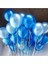 Metalik Sedefli Koyu Mavi-Açık Mavi Karışık Balon - 10 Adet 1