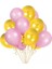 Metalik Balon Sarı - Pembe 10 Adet 1