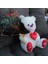 Sevimli Beyaz Peluş Ayıcık Kalpli 50 cm Gül & Cipso Sarmalı Romantik Çiçek Demeti Set Sevgiliye Hediye 5