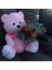 Sevimli Pembe Peluş Ayıcık Kalpli 50 cm Gül & Cipso Sarmalı Romantik Çiçek Demet Set Sevgiliye Hediye 3