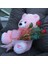 Sevgiliye Hediye Sevimli Pembe Peluş Ayıcık Kalpli 50 cm Gül & Cipso Sarmalı Romantik Çiçek Demet Set 2