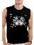 Geometrik Kurt Siyah Kesik Kol | Kolsuz Erkek T-Shirt | Atlet 1