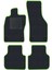 Honda Civic Euro Hatchback 2003-2005 -5 Kapı Makyajlı Siyah Halı Yeşil Kenar Çapraz Çizgi Topuk 850 gr Paspas 1