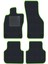 Honda Civic Euro Sedan 1995-2001 Siyah Halı Yeşil Kenar Baklava Topuk 2250 gr Paspas 1