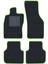 Honda Civic Euro Hatchback 2003-2005 -5 Kapı Makyaj Siyah Halı Yeşil Kenar Petek Topuk 2250 gr Paspas 1