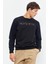 Tommy Life Tommy Life  Siyah Erkek Yazı Nakışlı O Yaka Rahat Form Sweatshirt - 88020 1