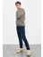 Camel Yazı Nakışlı O Yaka Rahat Form Erkek Sweatshirt - 88020 2