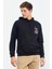 Tommy Life Siyah Erkek Ön ve Sırt Baskılı Kapüşonlu Rahat Form Sweatshirt - 88017 1
