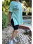 Kadın Mint Yeşili Geniş Kesim Disney Baskılı Tshirt 2