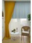 Hardal Düz Renk Pileli Soft Fon Perde, 1/3 Sık Pile, Tek Kanat 50 x 270 cm 2