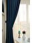 Evdepo Home Indigo Düz Renk Pileli Soft Fon Perde, 1/3 Sık Pile, Tek Kanat 50 x 240 cm 2