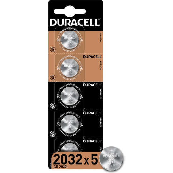 Duracell Özel 2032 Lityum Düğme Pil 3V 5'li paket