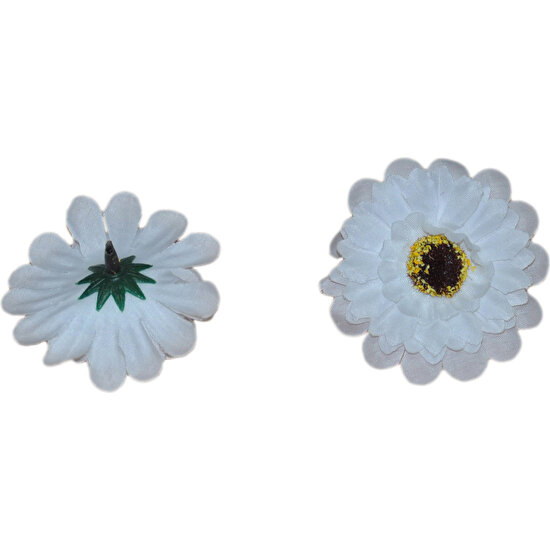 Eminönü Toptancı Yapay Çiçek Papatya Modeli Sapsız - 20 Adet Beyaz