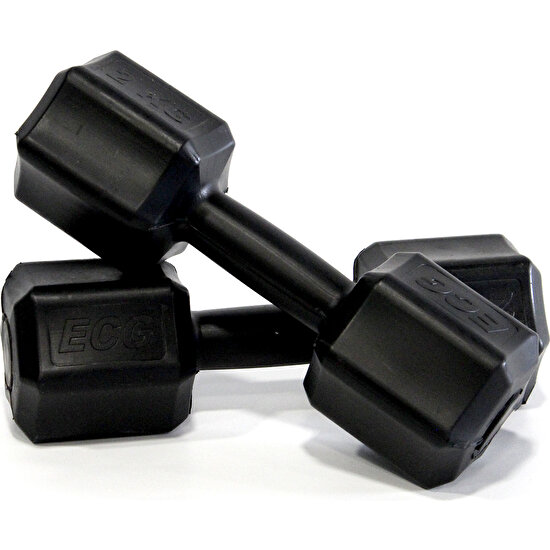 Ecg Spor ECG Ecgspor 2 kg x 2 Adet 4 kg Dambıl Seti 4 kg Dumbell Set (Siyah)