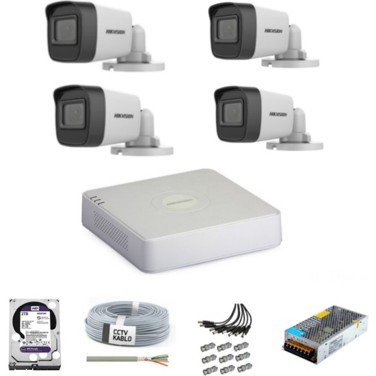 Hikvision Haıkon 4 Kameralı Güvenlik Kamera Hazır Set