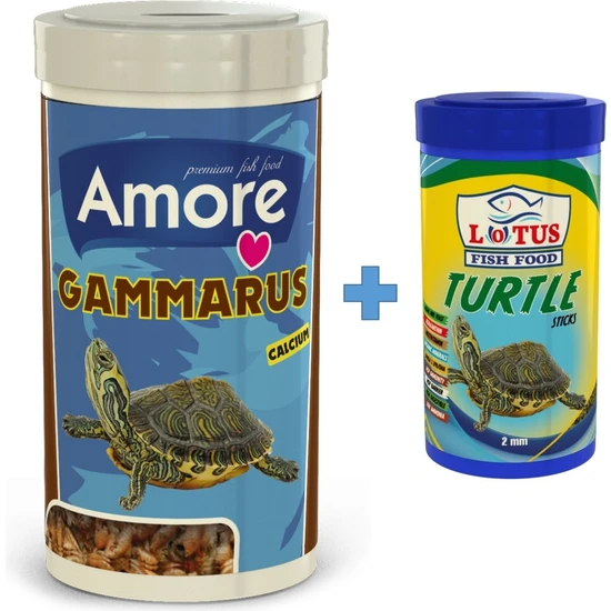 Amore Gammarus 1000ML + Lotus Turtle Sticks 250ML Sürüngen ve Kaplumbağa Yemi