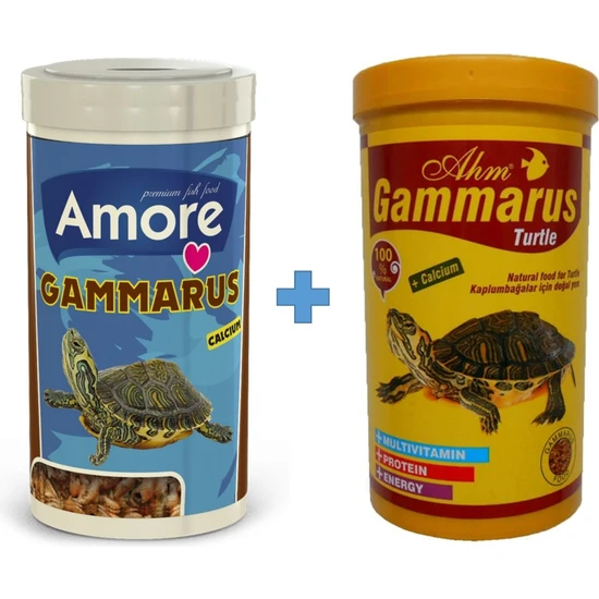 Amore Gammarus Turtle 250 ml + Ahm Gamarus 250 ml Kutu Kaplumbağa Sürüngen Yemi