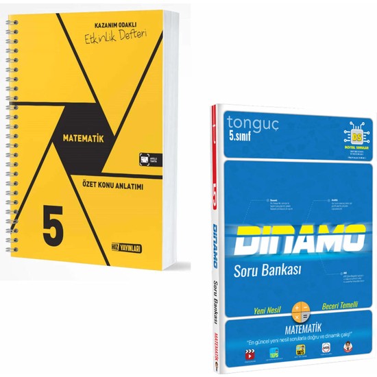 Hız Yayınları Hız 5. Sınıf Matematik Özet Konu Anlatımlı Etkinlik Kitabı ve Tonguç Dinamo Matematik Soru Bankası