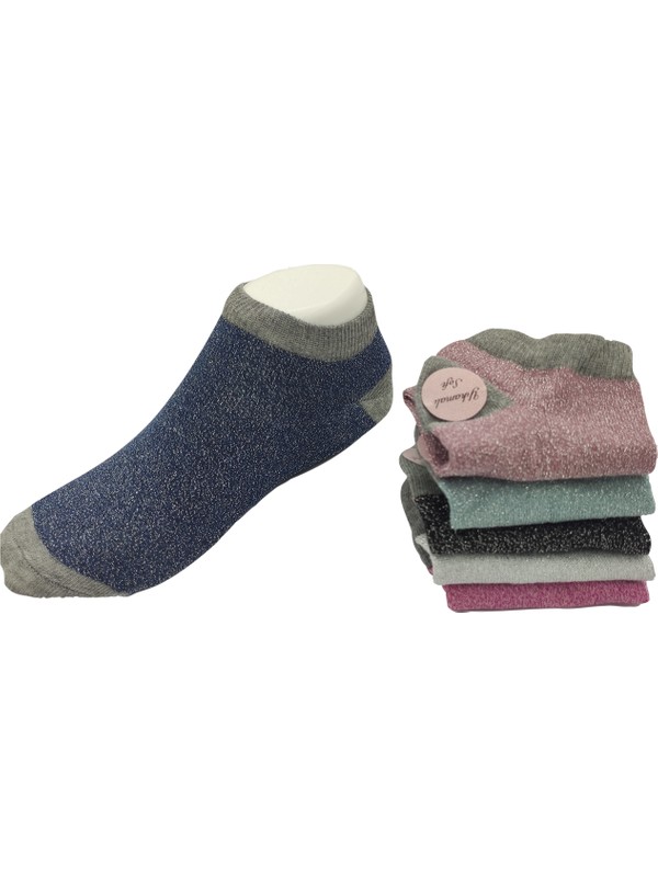 bağlantı Akım meslektaş  Meralles Kadın Simli Lurex Parlak Çorap Patik 6'lı Fiyatı