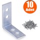 Badem10 Mobilya Dolap Köşe Bağlantı Sabitleme L Demir Gönye 35x35x15 mm (10 ADET)