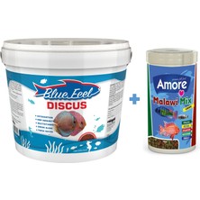 Amore Bluefeel Discus 3 kg Kova + Amore Malawi Mix Chips 1000ML Kutu