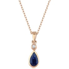 İryum 0.27 Karat Damla Safir Kolye PN1791S