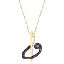 İryum 0.25 Karat Yakut Vav Elif Kolye PN1092VV