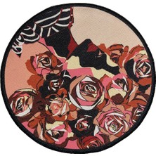 Rugs Modern Mira 854 Rose Gül Baskılı Yuvarlak Halı