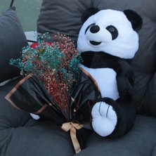 Moryconcept Sevimli Peluş Panda 50 cm Gül & Cipso Sarmalı Romantik Çiçek Demet Set Sevgiliye