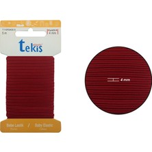 Hobizubi 4mm Bordo Bebe Lastik - 5 Metre