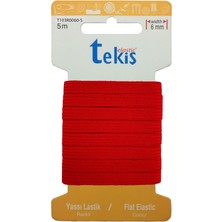 Hobizubi 6 mm Kırmızı Yassı Lastik - 5 Metre