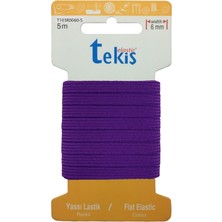 Hobizubi 6 mm Mor Yassı Lastik - 5 Metre