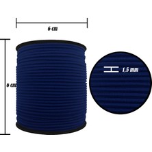 Hobizubi 1.5 mm Şapka Lastik - 100 Metre Lacivert - Yuvarlak Lastik