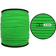Hobizubi 3 mm Yuvarlak Lastik-50 Metre Neon Yeşil Yuvarlak Lastik