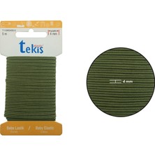 Hobizubi 4mm Haki Bebe Lastik - 5 Metre