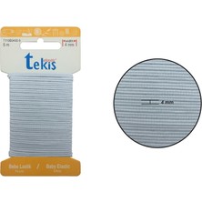 Hobizubi 4mm Beyaz Bebe Lastik - 5 Metre