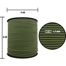 Hobizubi 1.5 mm Şapka Lastik - 100 Metre Haki - Yuvarlak Lastik
