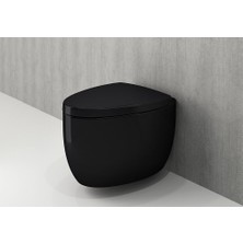 Bocchı Etna Asma Klozet + Soft Close Klozet Kapağı - Parlak Siyah