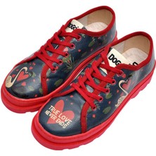 Kadın Vegan Deri Lacivert Sneakers - True Love Tasarım