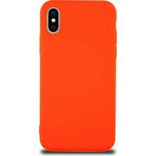 Caseart Apple iPhone x Kapak Içi Kadife Lansman Silikon Kılıf - Turuncu