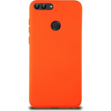 Caseart Huawei P Smart Kapak Içi Kadife Lansman Silikon Kılıf - Turuncu