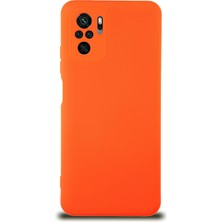 Caseart Xiaomi Redmi Note 10 Kapak Içi Kadife Kamera Korumalı Lansman Silikon Kılıf - Turuncu